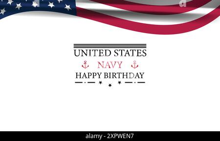 Wir feiern die United States Navy an ihrem Geburtstag Stock Vektor