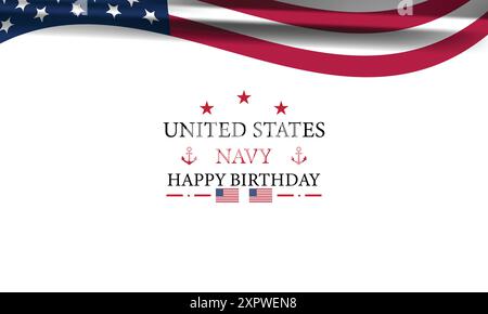 Wir feiern die United States Navy an ihrem Geburtstag Stock Vektor