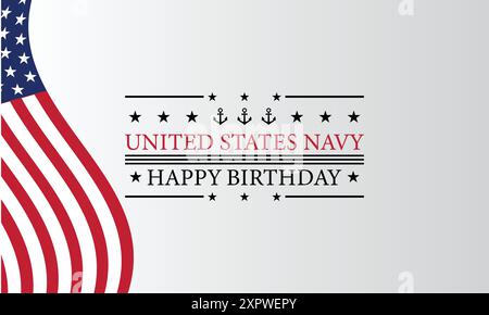 Wir feiern die United States Navy an ihrem Geburtstag Stock Vektor