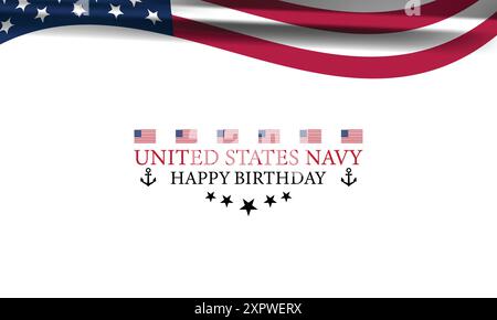 Wir feiern die United States Navy an ihrem Geburtstag Stock Vektor