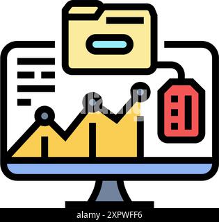 Kennzahlen technischer Vertriebsingenieur Vektor-Illustration mit Farbsymbolen Stock Vektor