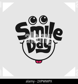 Design-Vorlage Für Den World Happiness Day – Happy Smiling Emoji Design Stock Vektor