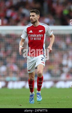London, Großbritannien. August 2024. Arsenals Jorginho in Aktion während des Freundschaftsspiels Arsenal FC gegen Bayer 04 Leverkusen am 7. August 2024 im Emirates Stadium, London, England, Großbritannien Credit: Every Second Media/Alamy Live News Stockfoto