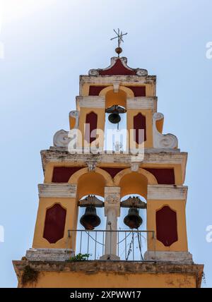 Der Glockenturm des Paleokastritsa-Klosters Korfu in Griechenland. Stockfoto