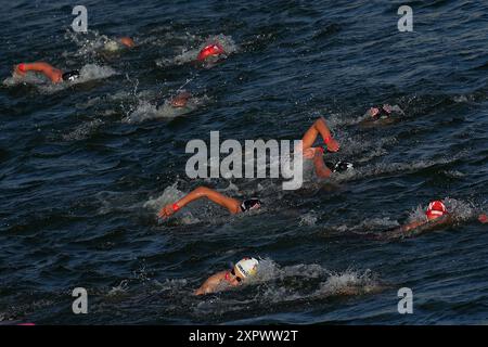 Parigi, Frankreich. August 2024. 10-km-Marathon der Frauen bei den Olympischen Sommerspielen 2024, Donnerstag, 8. August 2024, in Paris, Frankreich. (Foto: Spada/LaPresse) Credit: LaPresse/Alamy Live News Stockfoto