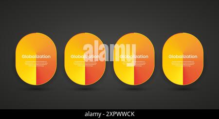 SET aus zwei gelben und roten Schaltflächen für die Benutzeroberfläche. 2 Vektortasten im gelben corlor-Vorlagen-Design Stock Vektor