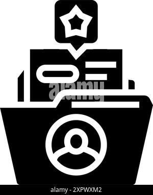 Kundenbindung technischer Vertriebsingenieur Glyphe-Symbol-Vektor-Illustration Stock Vektor