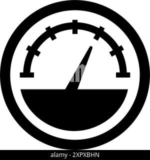 Schwarz-weißes Vektorsymbol eines Öltemperatursensors für Apps und Websites. Stock Vektor