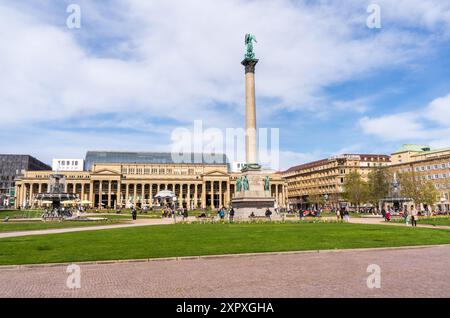 Das neue Schloss Neues Schloss, Schloss und Alte Königsresidenz, Schlossplatz in Stuttgart Stockfoto