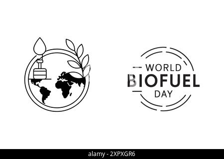 Weltbiotreibstoff-Tag 10. august Vektorplakat Stock Vektor