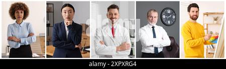 Verschiedene Berufe Collagen, Fotos verschiedener Menschen Stockfoto