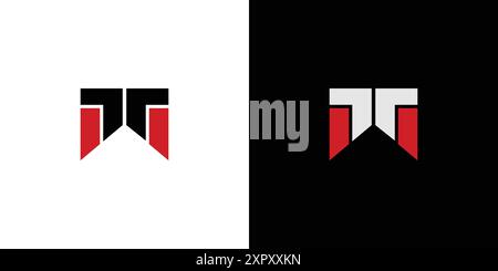 Modernes und starkes Logo mit TW-Initialen Stock Vektor