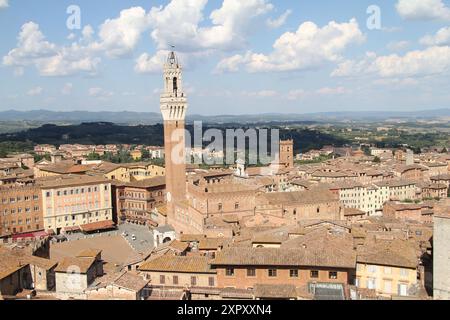 Italien, Toskana, Sienna. Allgemeiner Blick auf die Piazza del Campo Stockfoto