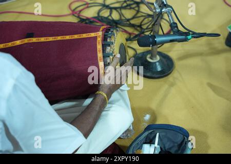 Mridangam, auch bekannt als „deva vaadyam“ Stockfoto