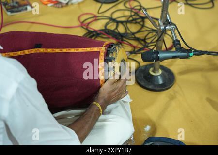 Mridangam, auch bekannt als „deva vaadyam“ Stockfoto