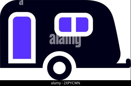 Symbol Anhänger-Transport flach, Seitenansicht Stock Vektor