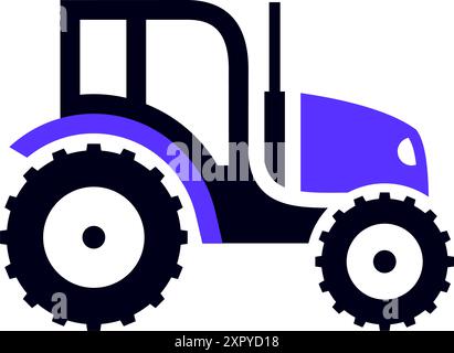 Symbol Schleppertransport flach, Seitenansicht Stock Vektor