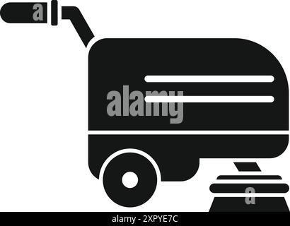Professionelle Reinigungsmaschine mit rotierenden Bürsten zur einfachen Bodenreinigung Stock Vektor