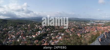 Panorama mit Blick über wernigerode Stockfoto