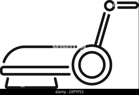 Das Symbol für moderne Reinigungsmaschinen mit einem Rad steht für innovative Reinigungslösungen für die Haushygiene und Bodenpflege Stock Vektor