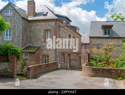 Landschaft rund um Veules-les-Roses, eine Gemeinde im Departement seine-Maritime in der Normandie in Nordfrankreich Stockfoto