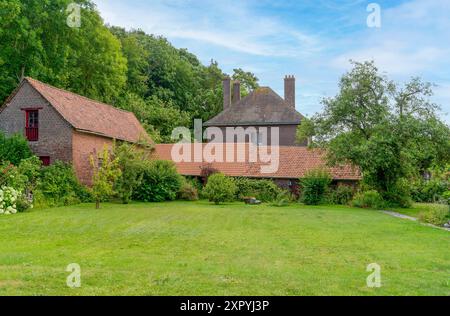 Landschaft rund um Veules-les-Roses, eine Gemeinde im Departement seine-Maritime in der Normandie in Nordfrankreich Stockfoto