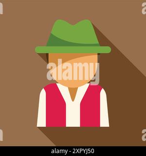 Der Mann trägt eine traditionelle bayerische Tracht, perfekt für die deutsche Kultur Stock Vektor