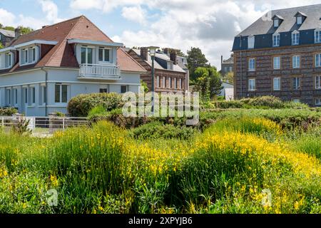 Landschaft rund um Veules-les-Roses, eine Gemeinde im Departement seine-Maritime in der Normandie in Nordfrankreich Stockfoto