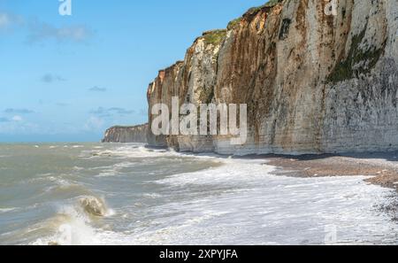 Landschaft rund um Veules-les-Roses, eine Gemeinde im Departement seine-Maritime in der Normandie in Nordfrankreich Stockfoto