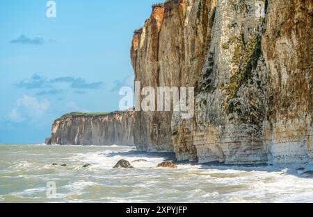 Landschaft rund um Veules-les-Roses, eine Gemeinde im Departement seine-Maritime in der Normandie in Nordfrankreich Stockfoto