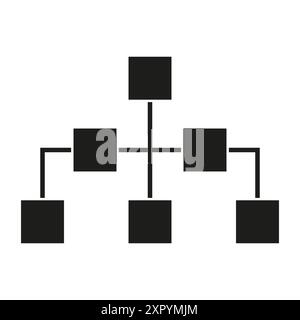 Symbol für Flussdiagramm. Organisationsstruktur. Abbildung des Hierarchiediagramms. Vektorgrafik. Stock Vektor