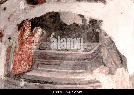 Italien prov. Di Alessandria Sezzadio Santa Giustina Abbey Fresken Stockfoto