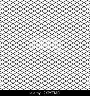 Nahtloses Gittermuster. Schwarze diagonale Linien. Hintergrund des geometrischen Vektors. Abstraktes Mesh-Design. Stock Vektor