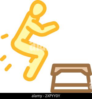 Kurzhantel Kickbacks Fitness Übung Arm Farbe Symbol Vektor Illustration Stock Vektor