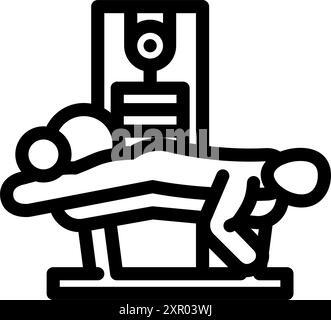 Überkopfdruck Fitness Übung Armlinie Symbol Vektor Illustration Stock Vektor