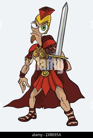 römischer Soldat Centurion Zeichentrickfigur Illustration Stockfoto