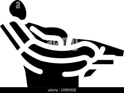 Sitzender Lebensstil Adipositas übergewichtige Glyph-Symbol-Vektor-Illustration Stock Vektor