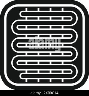 Glyphe-Symbol für Fußbodenheizung, perfekt für Websites und Apps im Zusammenhang mit der Renovierung von Häusern Stock Vektor