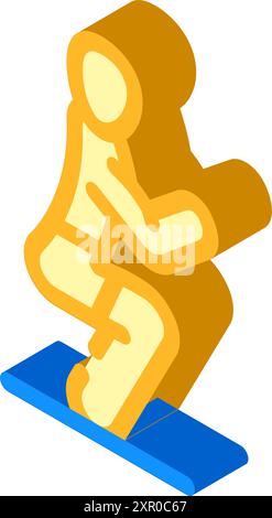 Bizepslocken Fitness Übung Arm isometrische Icon Vektor Illustration Stock Vektor