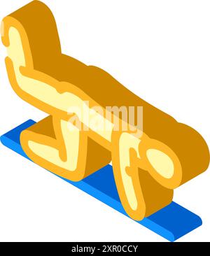 Kinn ups Fitness Übung Arm isometrische Icon Vektor Illustration Stock Vektor