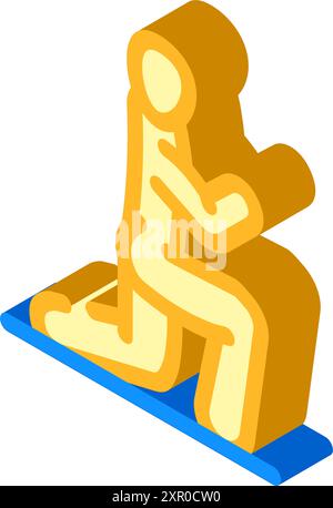 Trizeps Dips Fitness Übung Arm isometrische Icon Vektor Illustration Stock Vektor