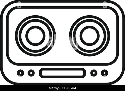 Zeilengrafik-Symbol eines Audio-Kassettenspielers zum Anhören von Musik Stock Vektor