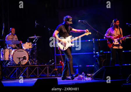 August 2024, San Vito al Tagliamento, Italien. Filippo Graziani tritt gestern Abend in San Vito al Tagliamento (Italien) auf Stockfoto