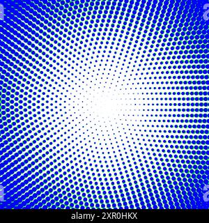 Blauer radialer Halbton. Hintergrund im Pop-Art-Stil. Vektorabbildung Stock Vektor