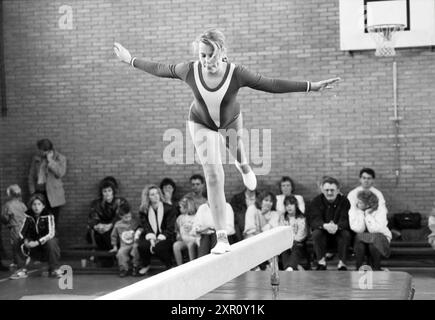 Club Camp. Gymnastik, Sportverein, IJm., Gymnastik, IJmuiden, Niederlande, 10-02-1990, Whizgle Dutch News: historische Bilder für die Zukunft. Erkunden Sie die Vergangenheit der Niederlande mit modernen Perspektiven durch Bilder von niederländischen Agenturen. Verbinden der Ereignisse von gestern mit den Erkenntnissen von morgen. Begeben Sie sich auf eine zeitlose Reise mit Geschichten, die unsere Zukunft prägen. Stockfoto