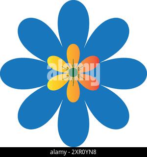 Blume Blütenblatt Symbol Vektor-Stil Illustration Art. Stock Vektor