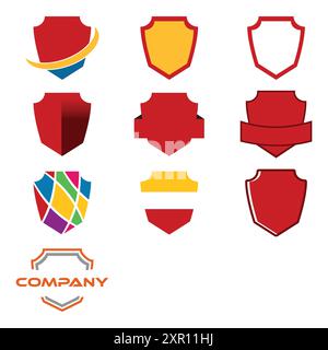 Set von Schild Symbol Vektor Logo Vorlage Illustration Design Stock Vektor