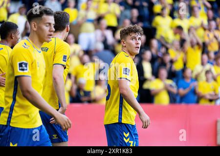 Broendby, Dänemark. August 2024. Broendby's Mathias Kvistgaarden. Broendby trifft am Donnerstag, den 8. August 2024 in Broendby in der dritten Qualifikationsrunde der UEFA Conference League auf die polnische Legia. (Foto: Claus Bech/Ritzau Scanpix) Credit: Ritzau/Alamy Live News Stockfoto