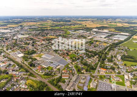 Luftbild, Justizvollzugsanstalt Werl JVA Gefängnis, Wohnsiedlung Melsterhag, Gewerbegebiet Hansering und Fernsicht, Werl, Nordrhein-Westfalen, Deutschland ACHTUNGxMINDESTHONORARx60xEURO *** Luftansicht, Justizvollzugsanstalt Werl JVA Gefängnis, Melsterhag Wohngut, Gewerbegebiet Hansering und Fernsicht, Werl, Nordrhein-Westfalen, Deutschland ACHTUNGxMINDESTHORAX60xEURO Stockfoto