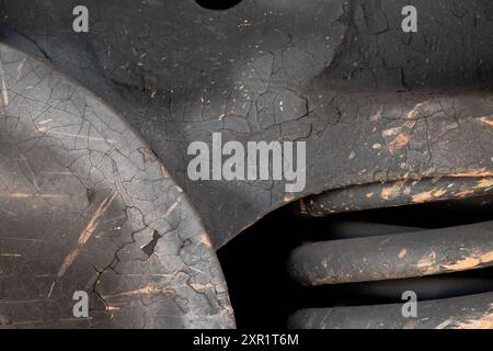 Nahaufnahme des Fahrgestells der Lokomotive Stockfoto